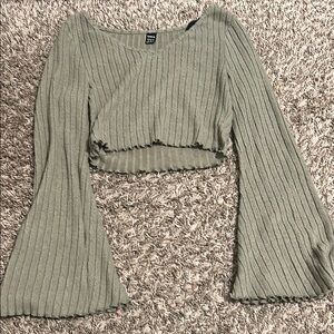 Ribbed Olive Green Crop Top